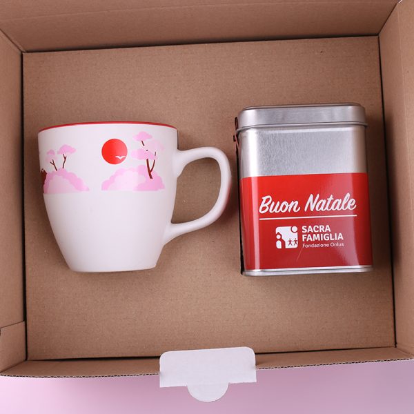 CAJA DE LATA DE 100 GR + TAZA PERSONALIZADA